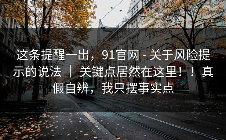 这条提醒一出，91官网 - 关于风险提示的说法 ｜ 关键点居然在这里！！真假自辨，我只摆事实点  第1张